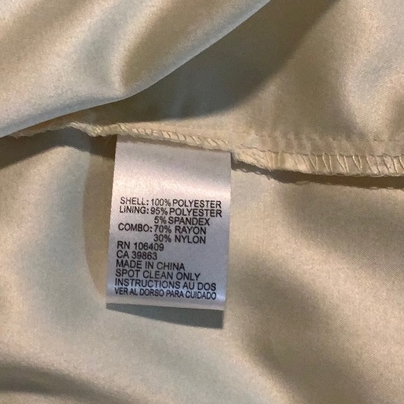 Tahari Champagne Gold Dress Size 10 - Picture 9 of 9